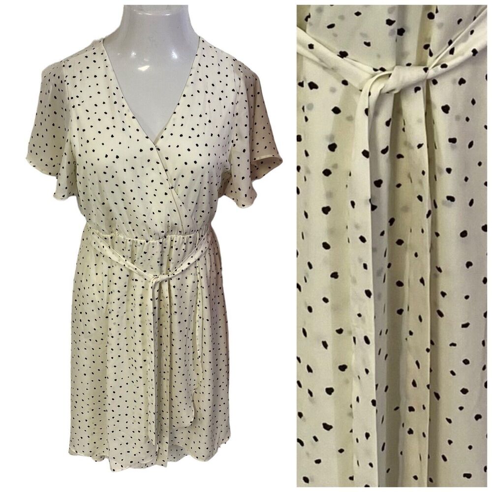 Sienna Sky Cream and Black Polka Dot Midi Dress